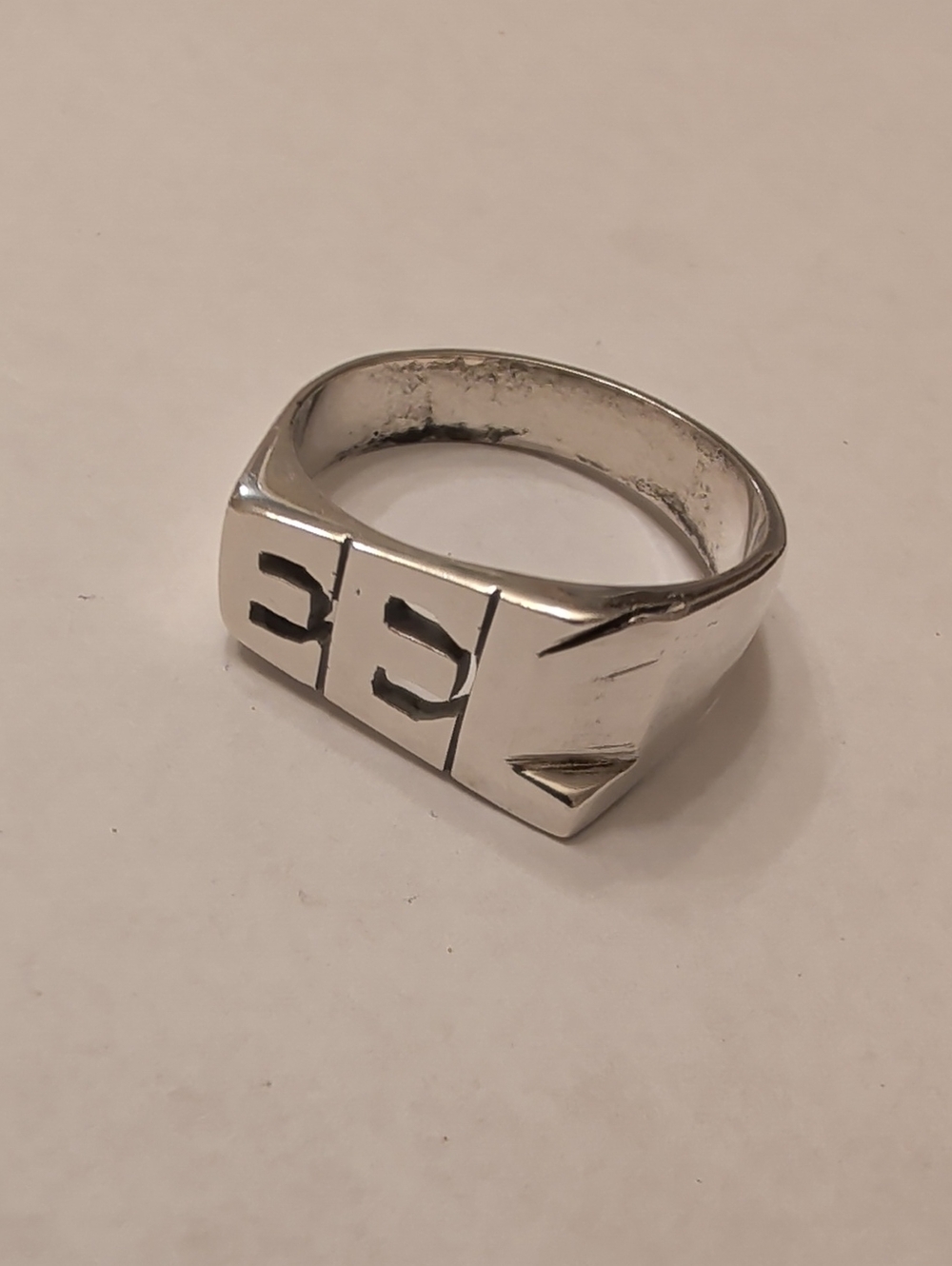 Sterling Silver EEL Initial Ring
